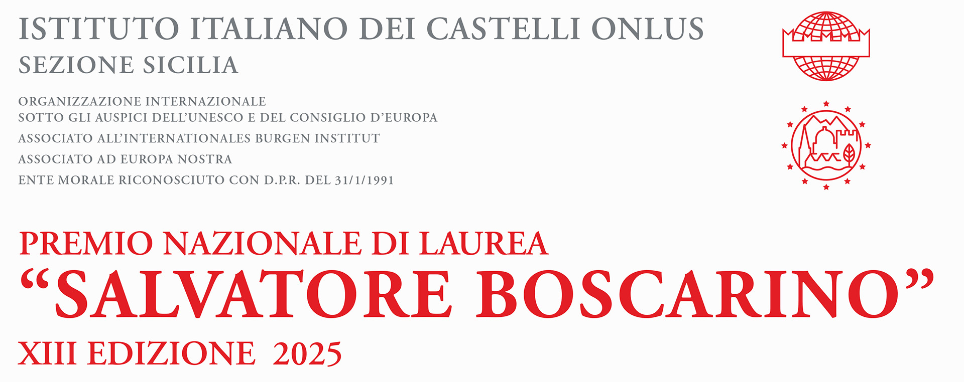 AGGIORNAMENTO – Premio Nazionale di Laurea “Salvatore Boscarino” – Edizione 2025